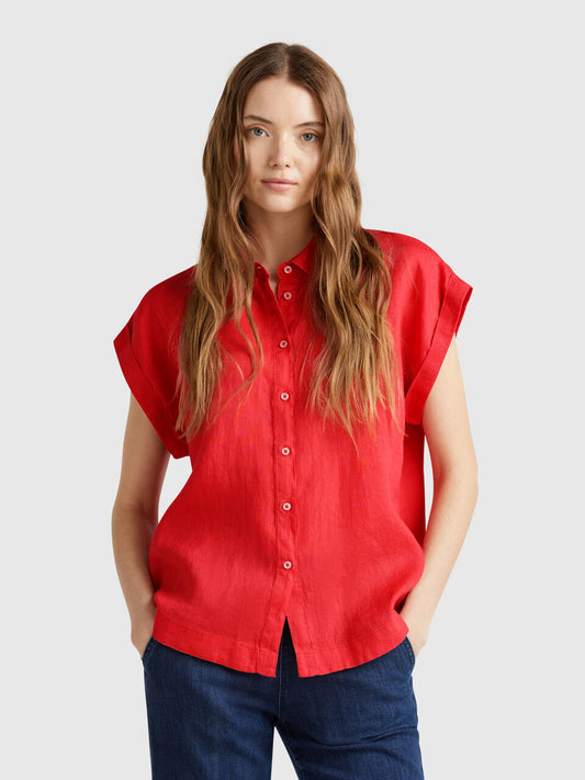 REGULAR FIT SHIRT IN PURE LINEN