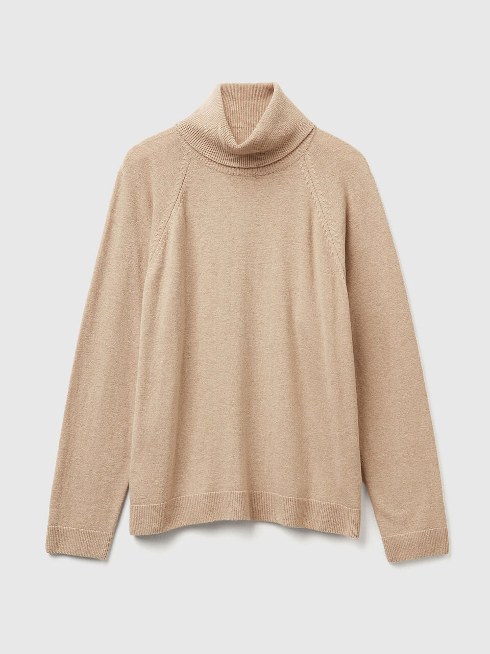RED TURTLENECK SWEATER IN CASHMERE AND WOOL BLEND