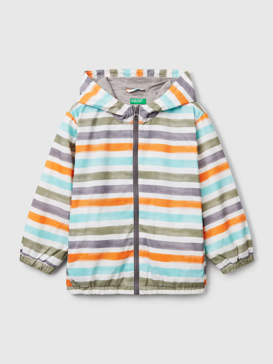 LIGHTWEIGHT STRIPED JACKET WITH HOOD