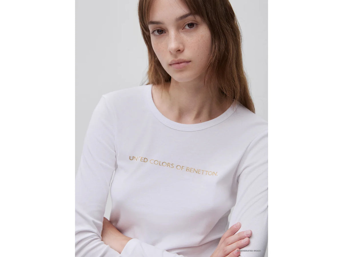 LONG SLEEVE T-SHIRT WITH GLITTER LOGO