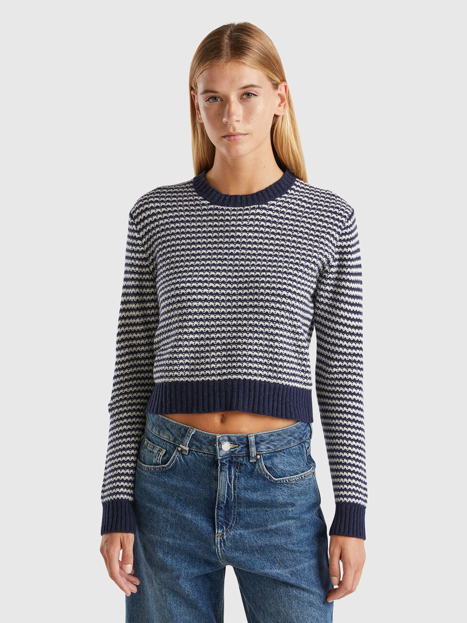 CROPPED PATTERNED SWEATER