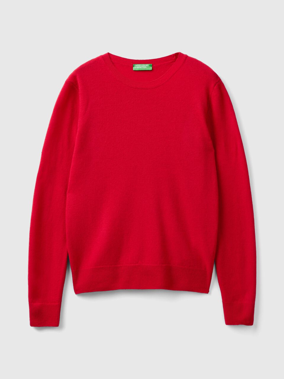 RED PLUM CREW NECK SWEATER IN PURE MERINO WOOL