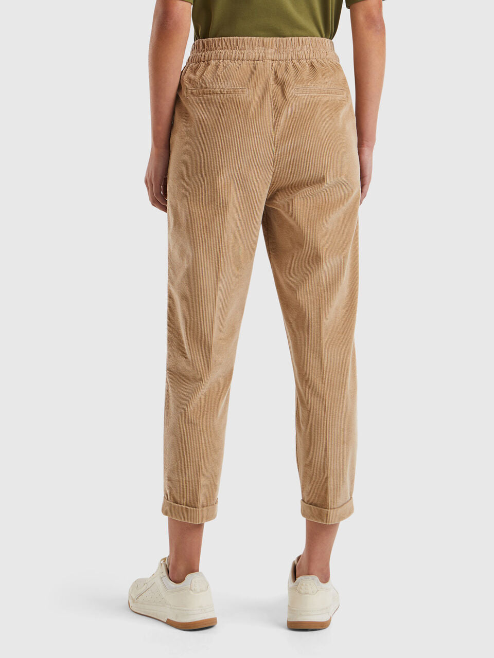 VELVET CHINO PANTS WITH ELASTIC WAIST