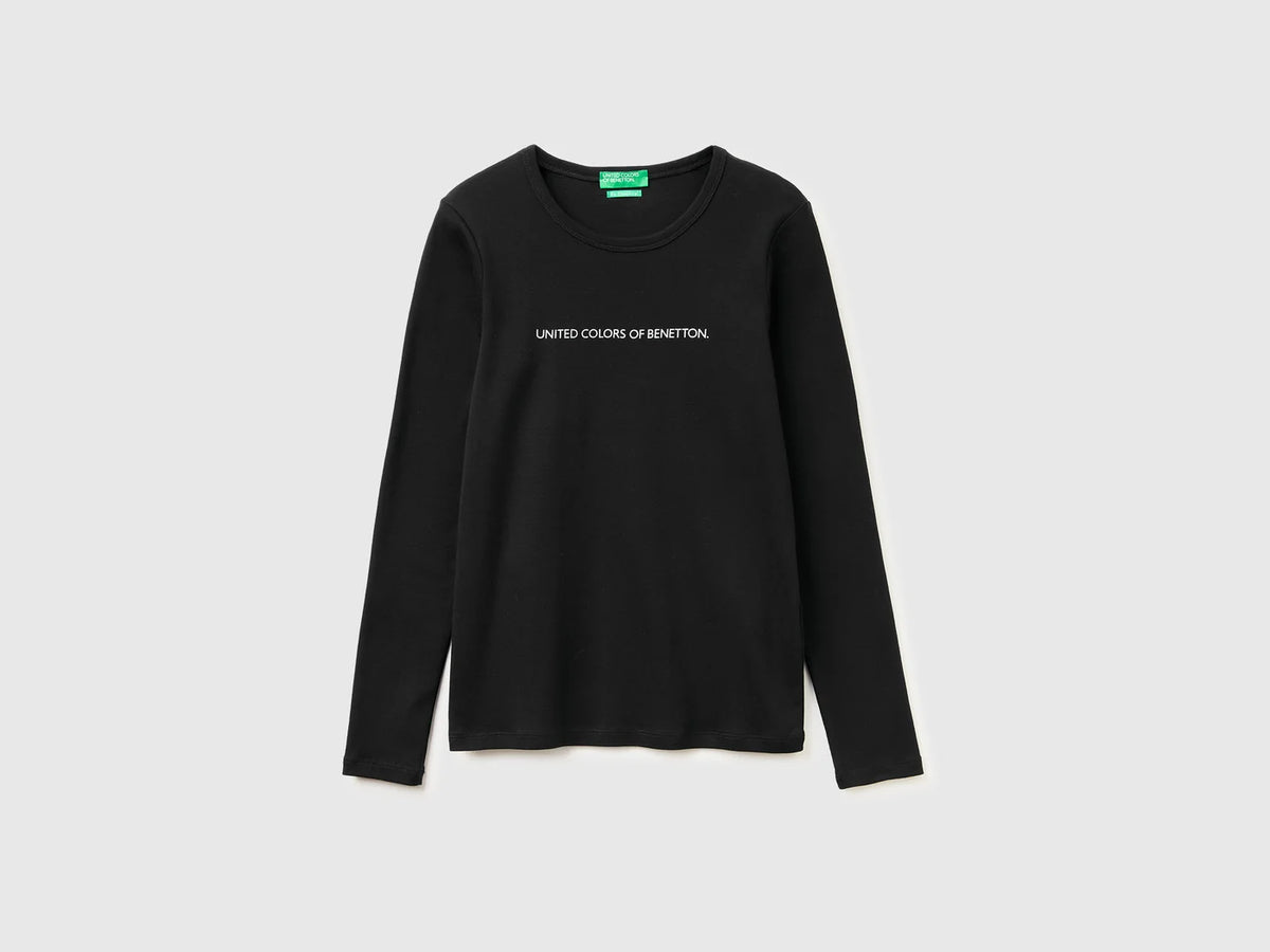LONG SLEEVE T-SHIRT WITH GLITTER LOGO