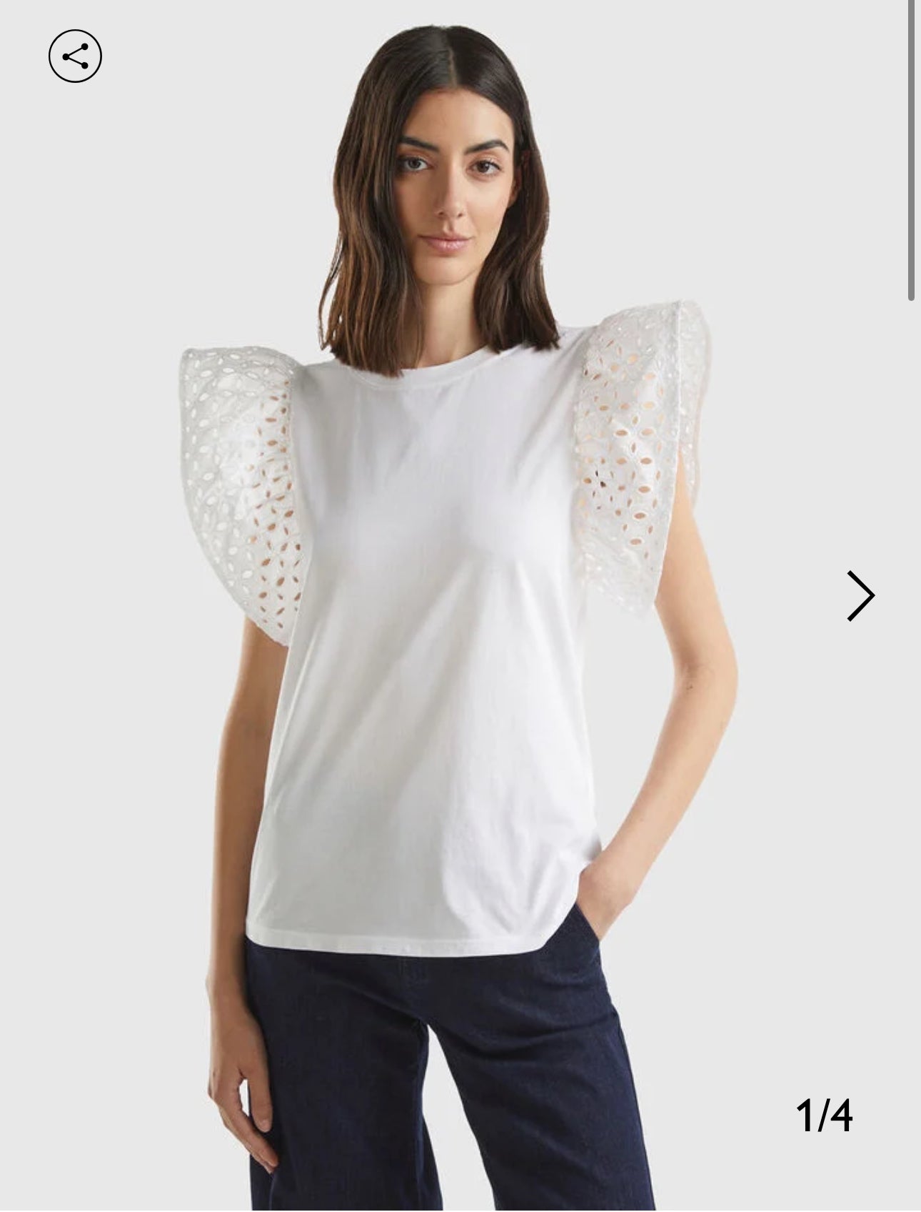 T-SHIRT WITH RUFFLED SLEEVES