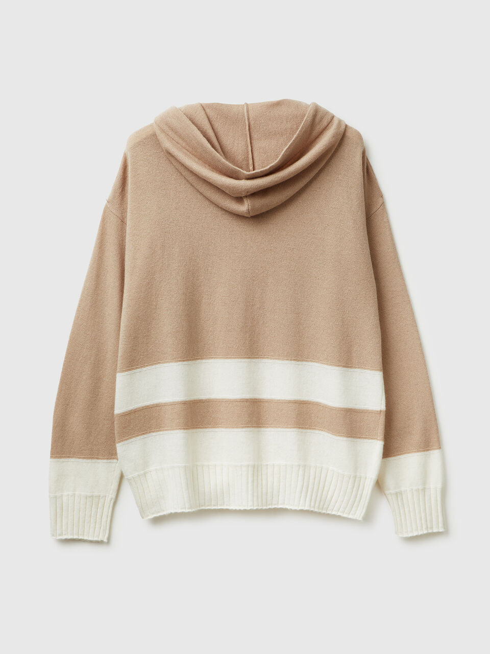 BLACK CASHMERE BLEND JERSEY WITH HOOD