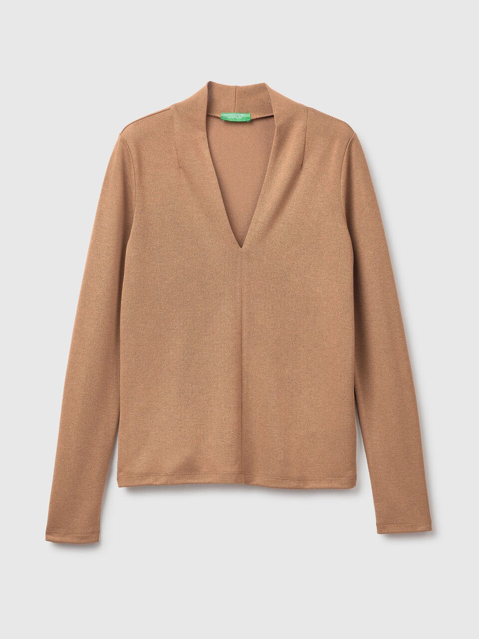 CREPE T-SHIRT WITH V-NECK