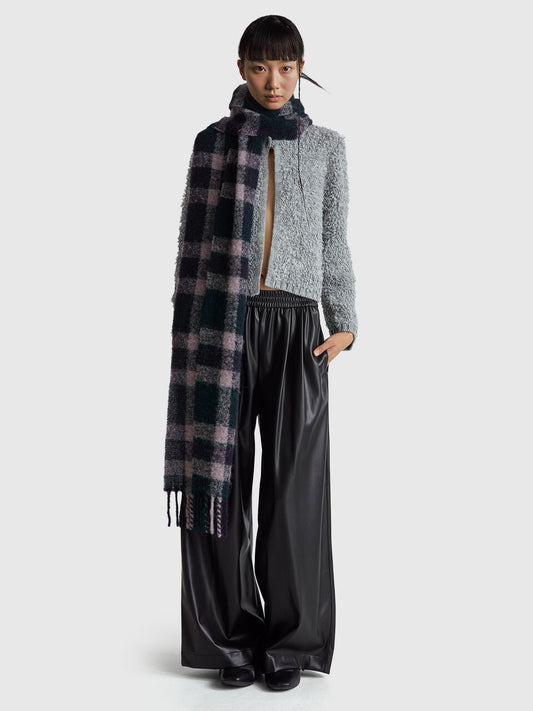 TROUSERS IN IMITATION LEATHER FABRIC