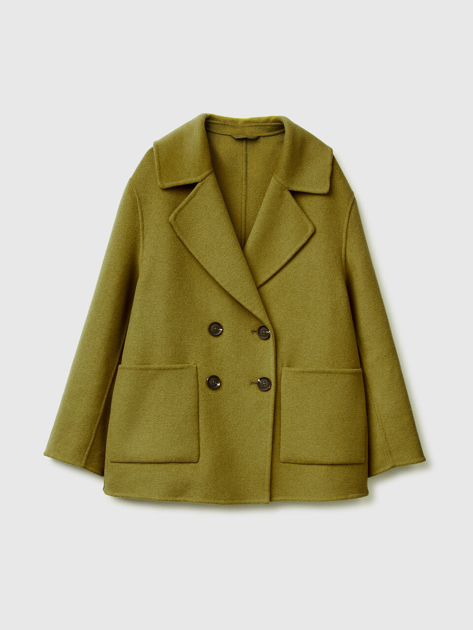 DOUBLE-BREASTED COAT IN WOOL BLEND