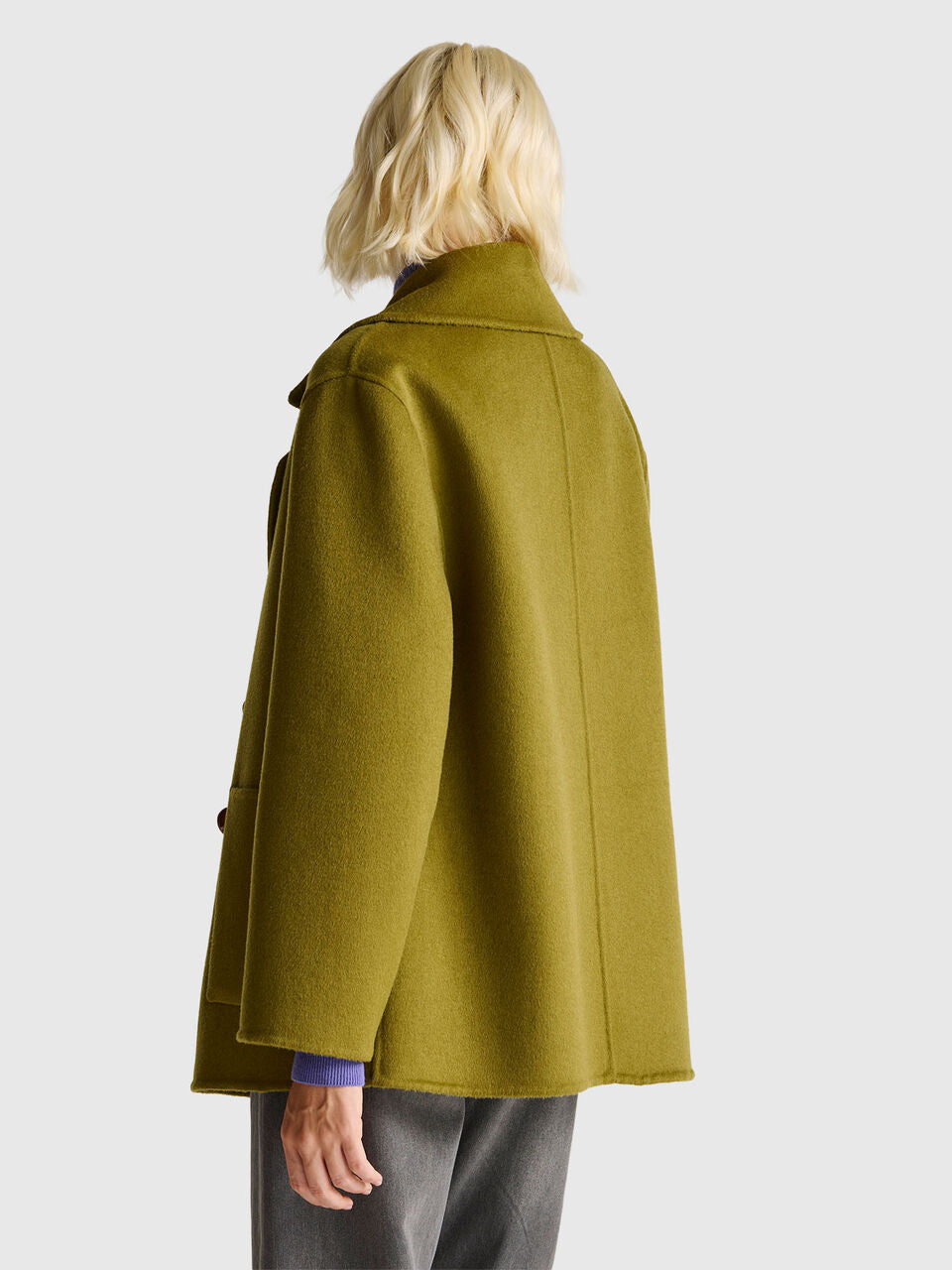 DOUBLE-BREASTED COAT IN WOOL BLEND