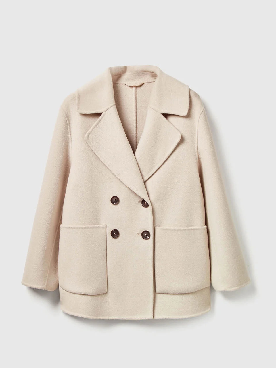 DOUBLE-BREASTED COAT IN WOOL BLEND