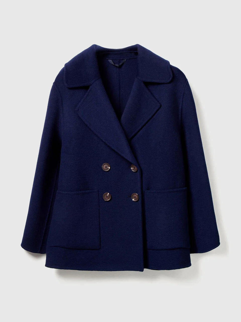 DOUBLE-BREASTED COAT IN WOOL BLEND