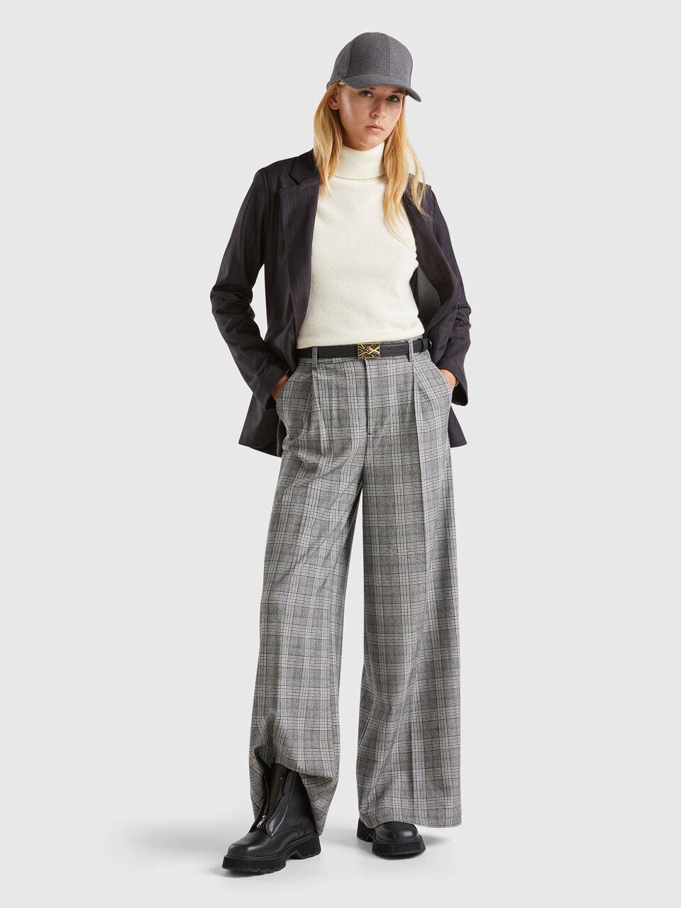 PRINCE OF WALES WIDE LEG TROUSERS