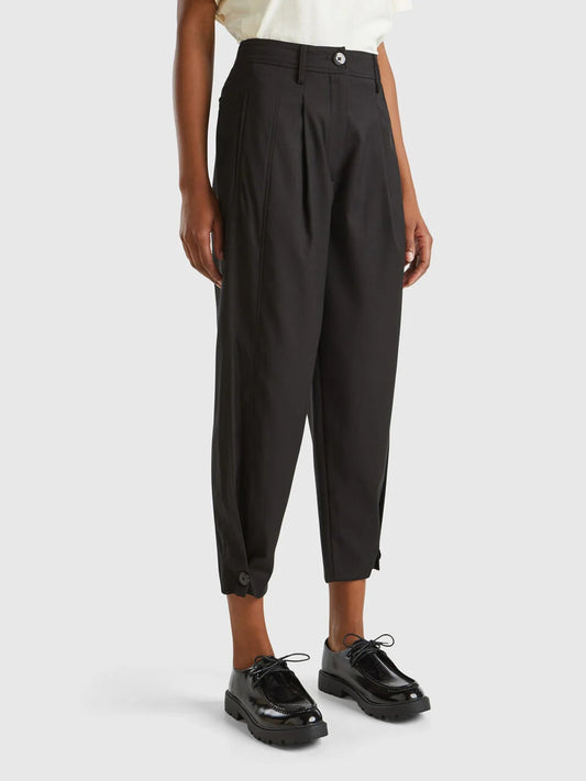 WIDE TROUSERS IN WOOL BLEND