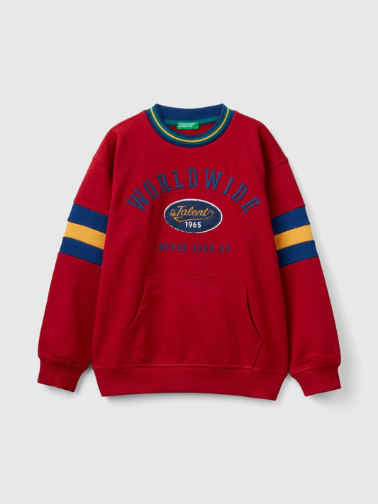 SWEATSHIRT WITH EMBROIDERY IN COTTON BLEND