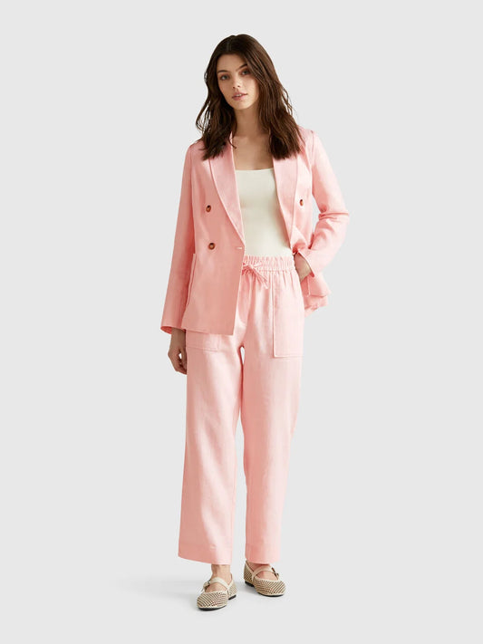 TROUSERS IN PURE LINEN WITH ELASTIC
