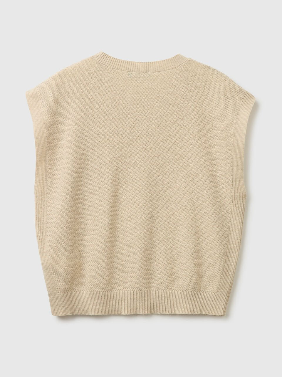 SLEEVELESS LINEN BLEND SWEATER