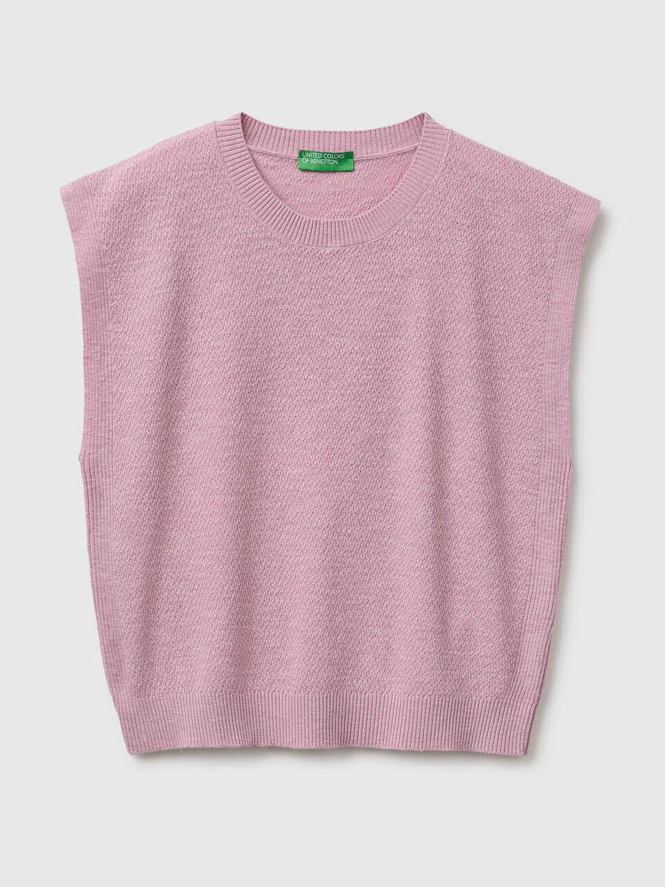 SLEEVELESS LINEN BLEND SWEATER