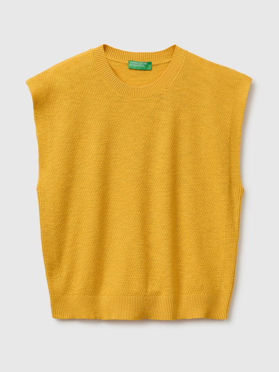 SLEEVELESS LINEN BLEND SWEATER