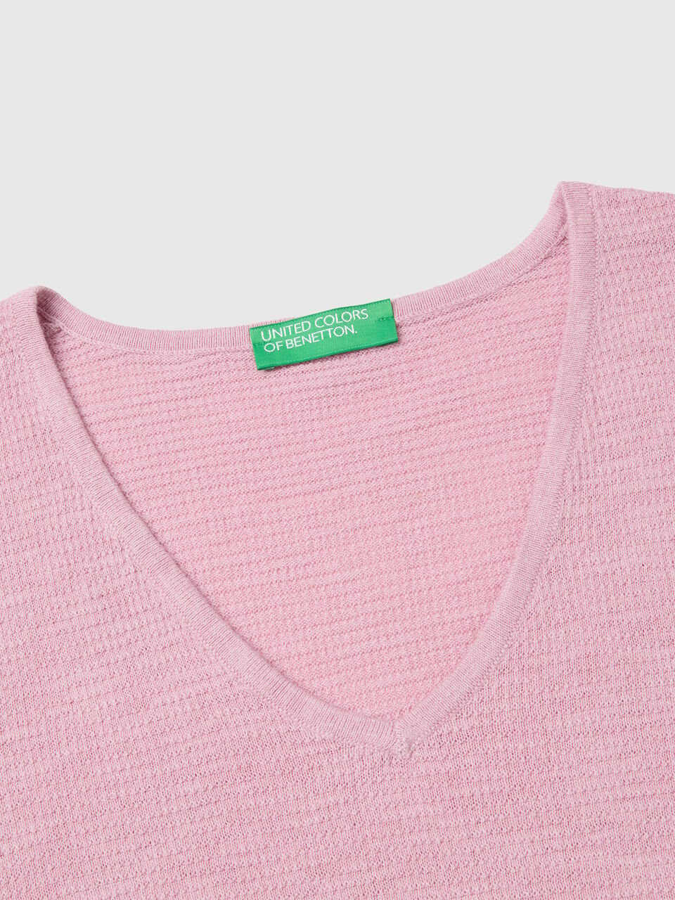 V-NECK SWEATER IN LINEN BLEND