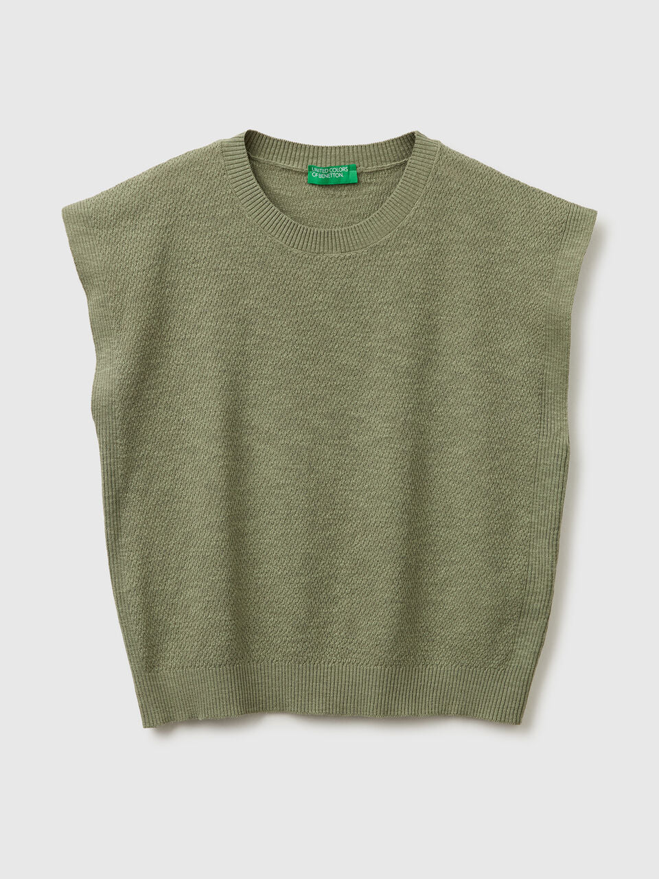 SLEEVELESS LINEN BLEND SWEATER