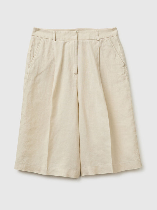100% LINEN BERMUDA SHORTS