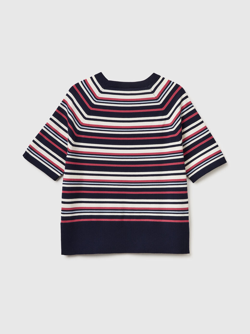 STRIPED SHORT-SLEEVED SWEATER