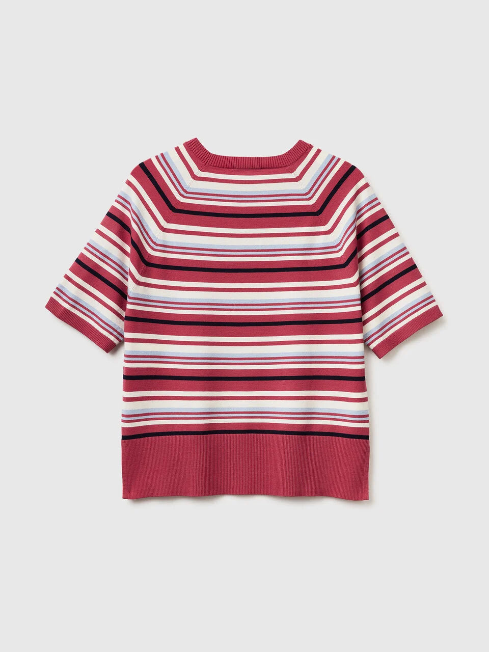 STRIPED SHORT-SLEEVED SWEATER