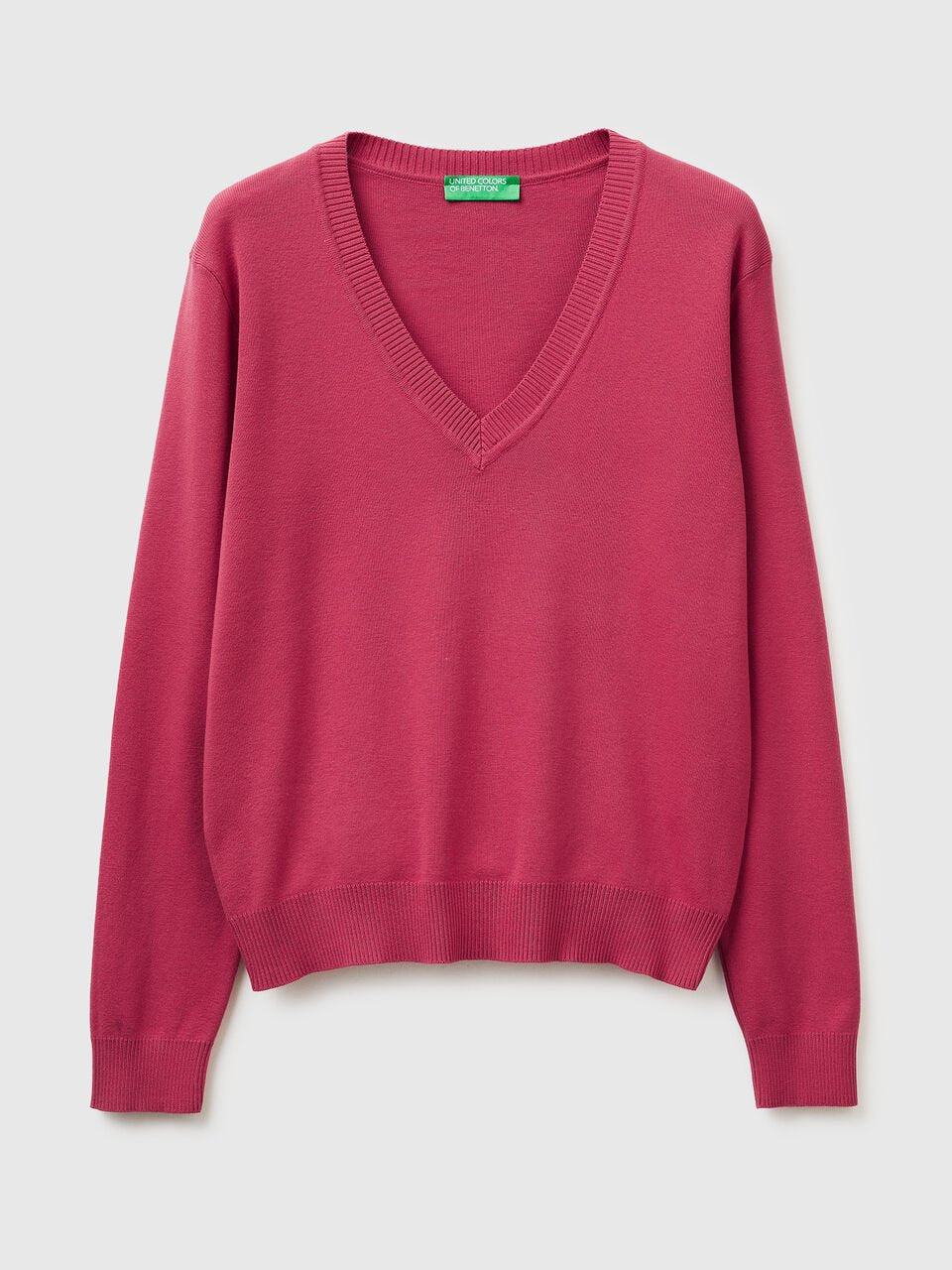 V-NECK SWEATER IN TRICOT COTTON