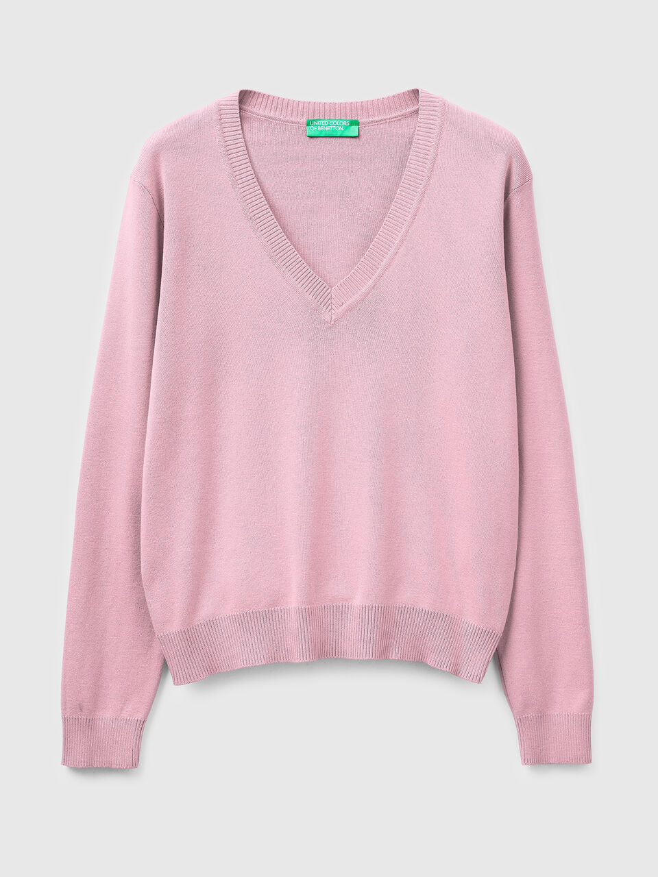 V-NECK SWEATER IN TRICOT COTTON