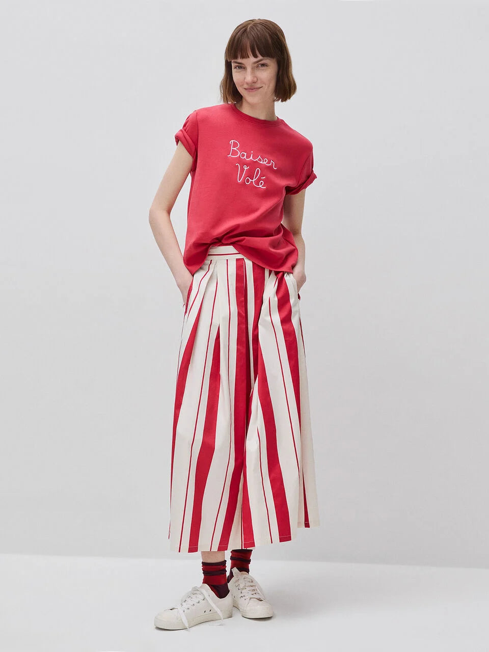 T-SHIRT WITH EMBROIDERED WRITING