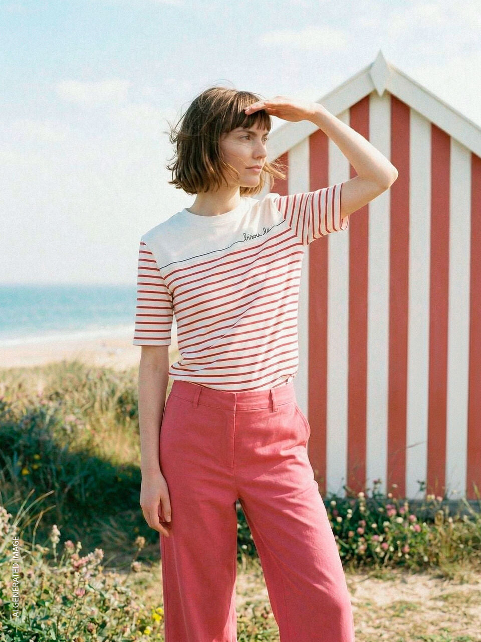 SAILOR STRIPED T-SHIRT WITH EMBROIDERY