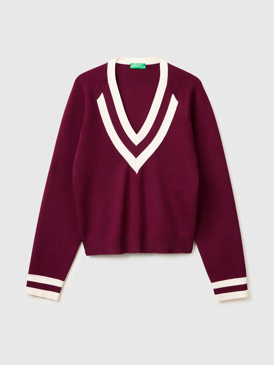 BOXY FIT V-NECK SWEATER