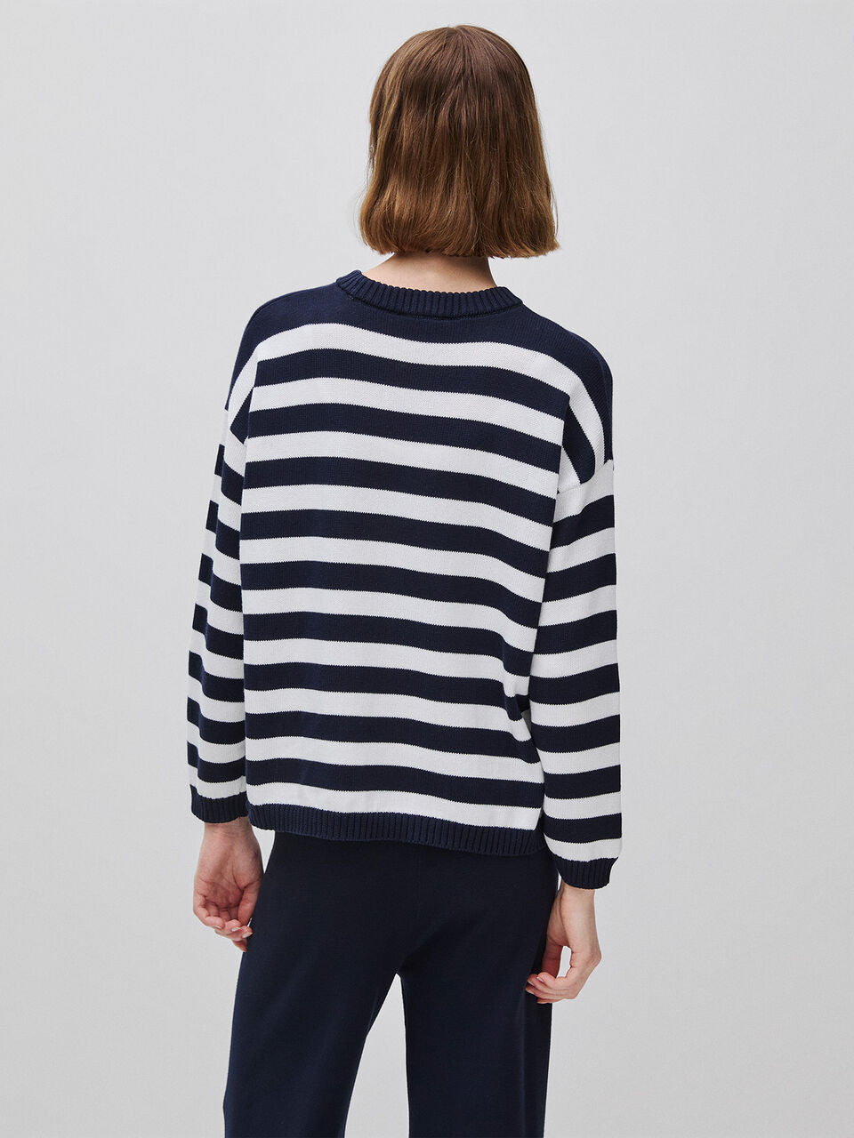 STRIPED SWEATER IN TRICOT COTTON