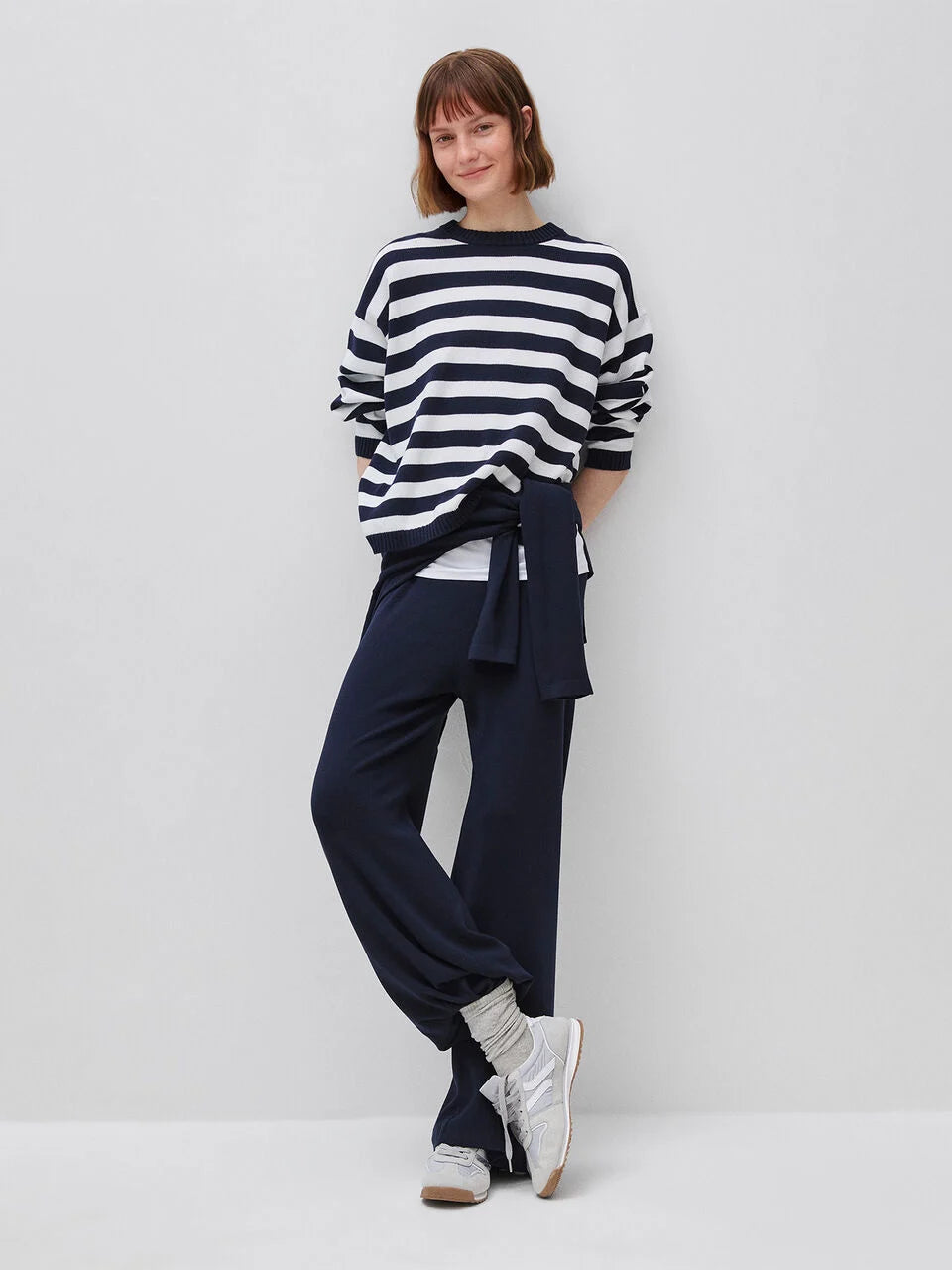 STRIPED SWEATER IN TRICOT COTTON