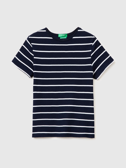 CREW NECK STRIPED T-SHIRT