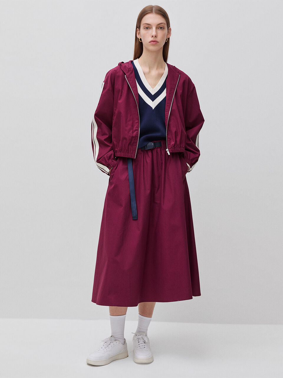 MIDI SKIRT WITH HOOK WAIST