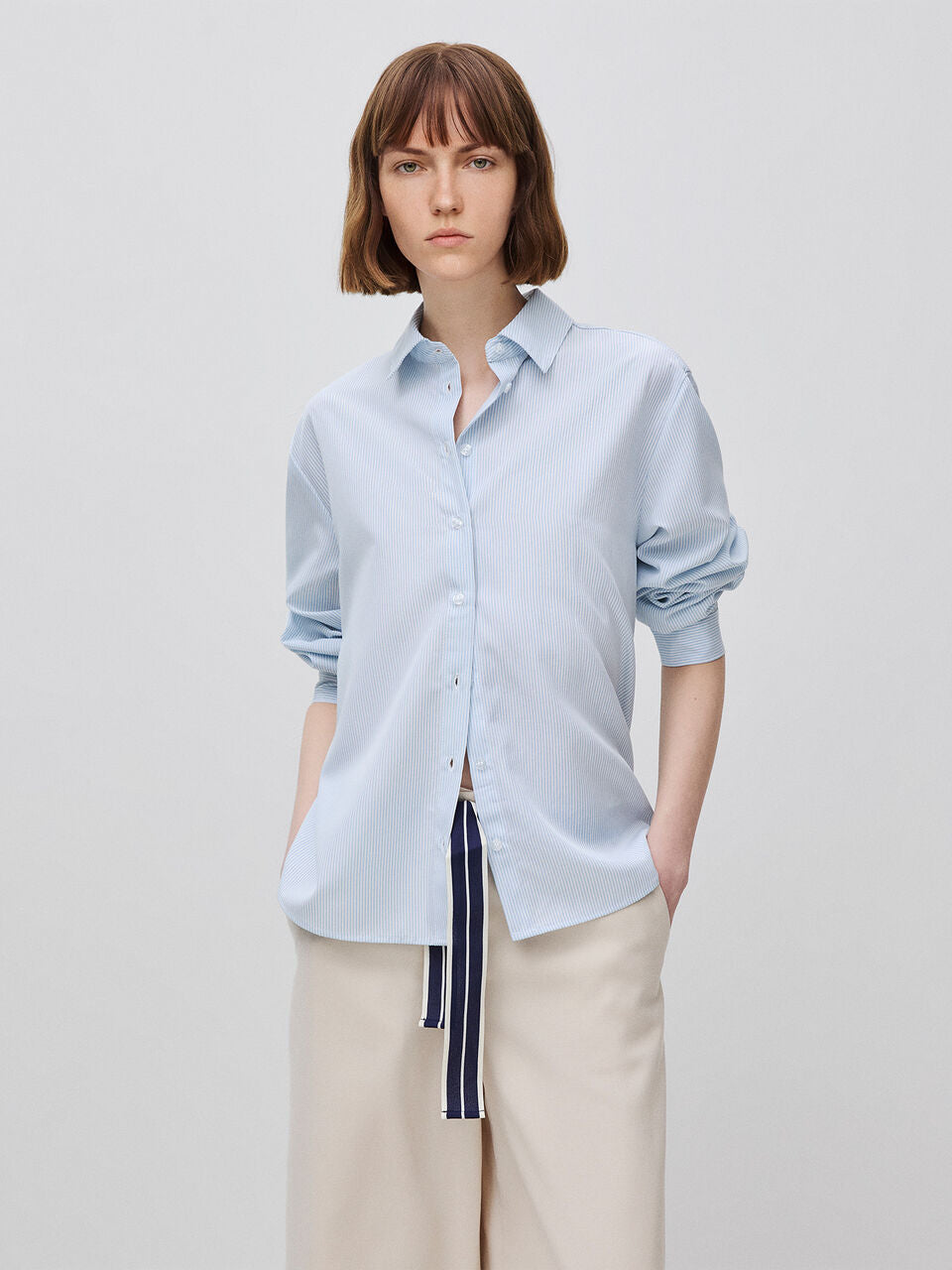 STRIPED SHIRT WITH EMBROIDERY ON THE BACK