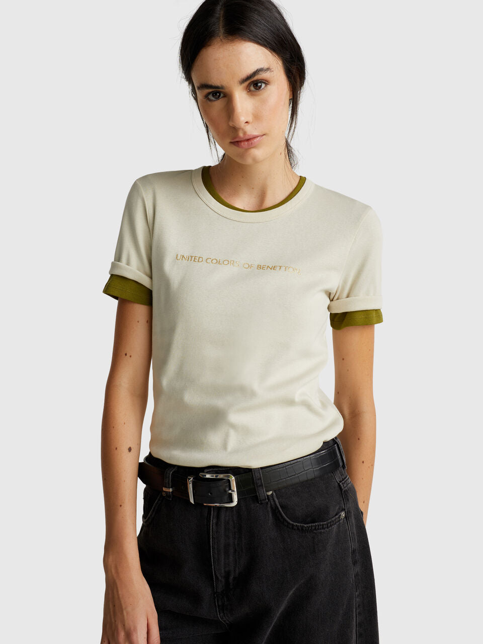 SHORT SLEEVE T-SHIRT WITH GLITTER LOGO