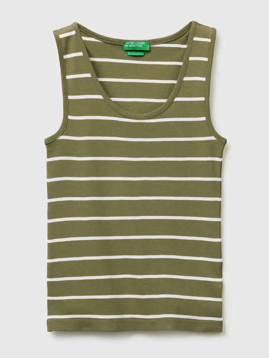 STRIPED TANK TOP IN PURE COTTON