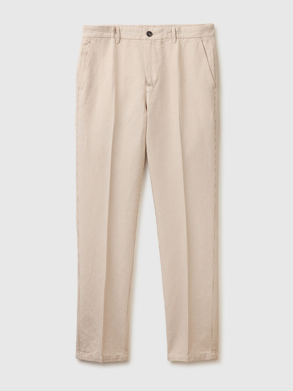 REGULAR FIT CHINOS IN LINEN BLEND