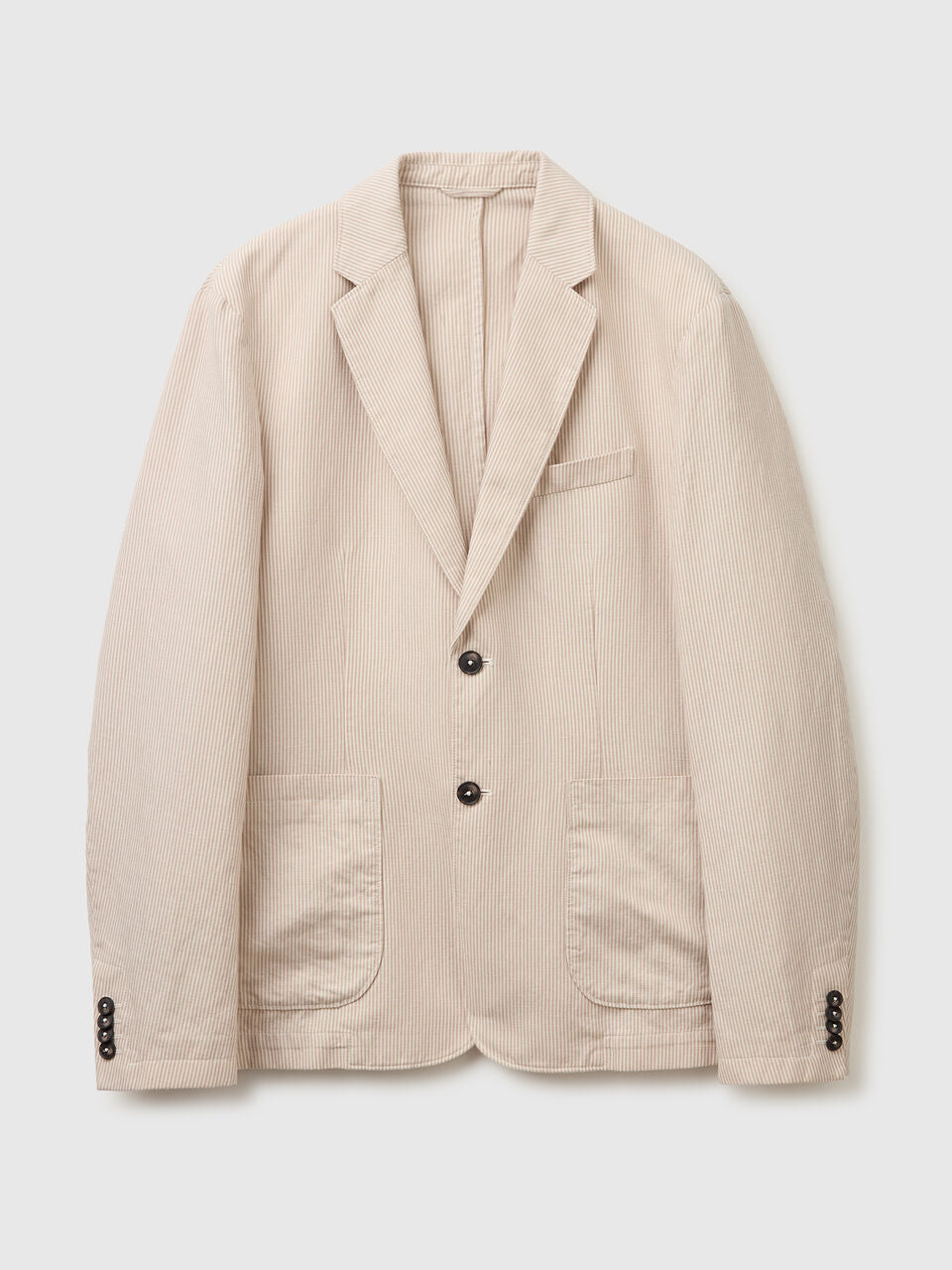 SINGLE-BREASTED LINEN BLEND BLAZER