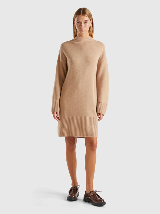 TURTLENECK DRESS IN WOOL BLEND