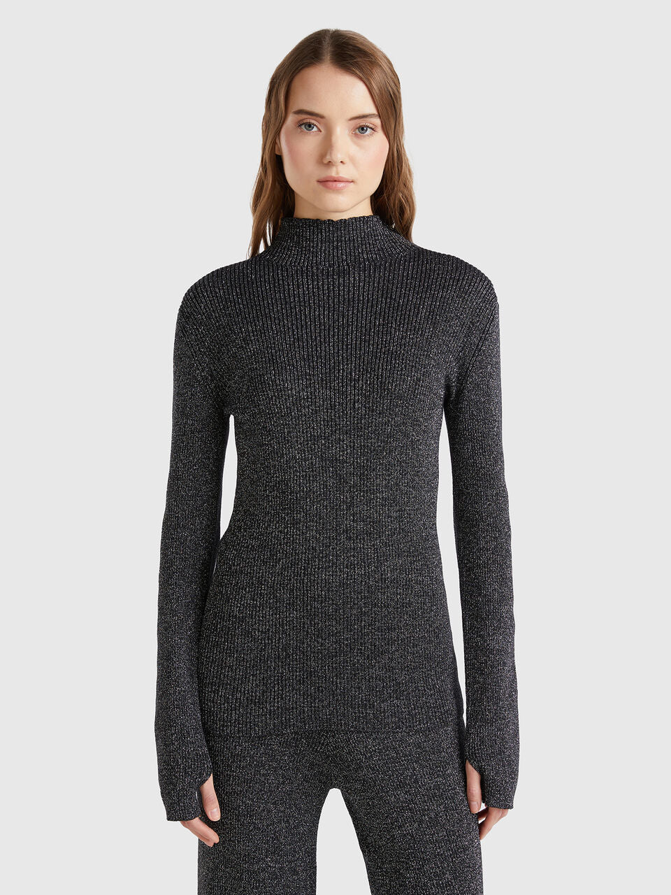 FITTED TURTLENECK SWEATER WITH LUREX