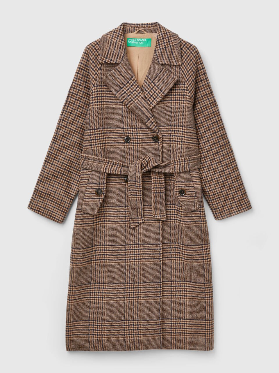 DOUBLE-BREASTED PRINCE OF WALES COAT