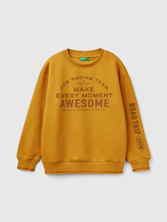 SWEATSHIRT WITH VELVET EFFECT PRINT