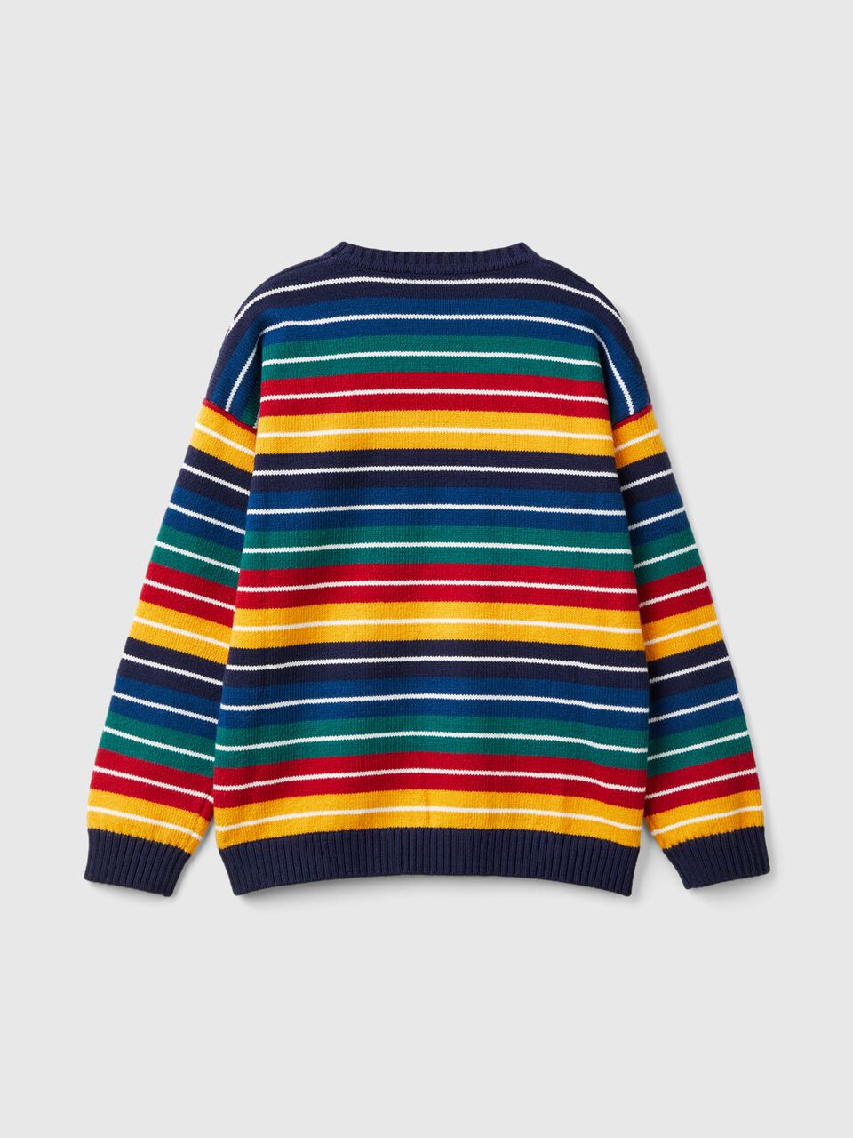 STRIPED SWEATER IN WOOL AND COTTON BLEND