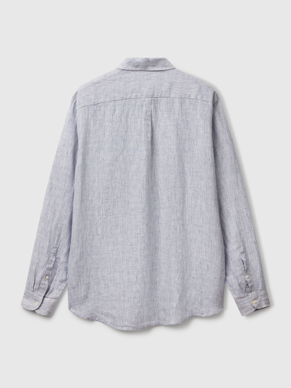 MIDNIGHT BLUE PATTERNED SHIRT IN PURE LINEN