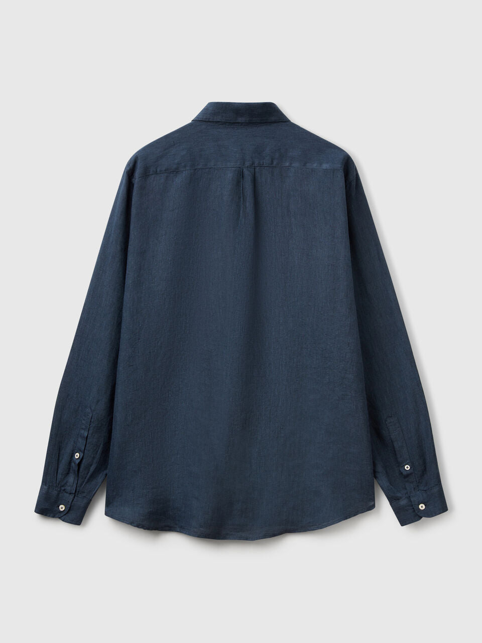 MIDNIGHT BLUE PATTERNED SHIRT IN PURE LINEN