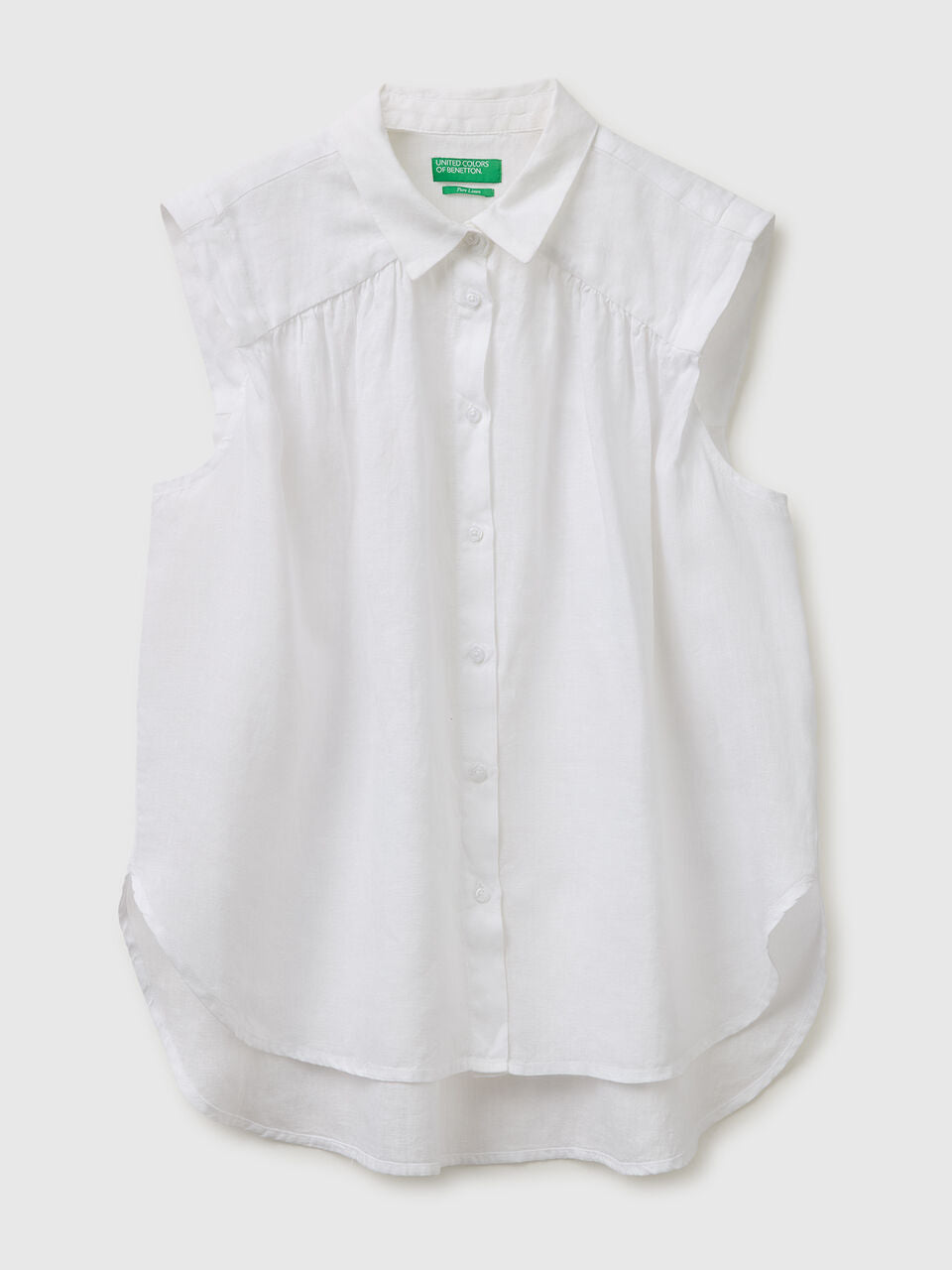 100% LINEN SLEEVELESS BLOUSE